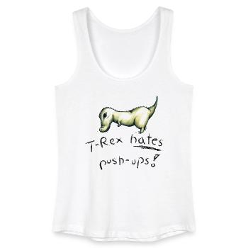 T-Rex hates push-ups - Frauen Bio Tank Top - Weiß - Vorne