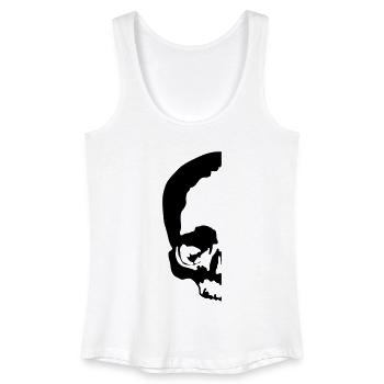 halber totenkopf / half skull - Frauen Bio Tank Top - Weiß - Vorne