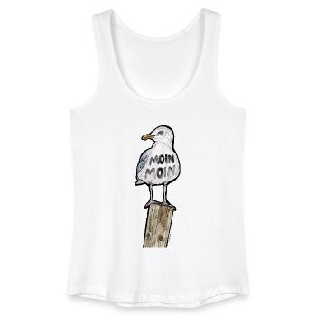 Moin Moin / Möwe / Norddeutschland / See / Meer - Frauen Bio Tank Top - Weiß - Vorne