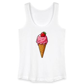 Boule de glace à la fraise - Débardeur bio Femme - blanc - Devant