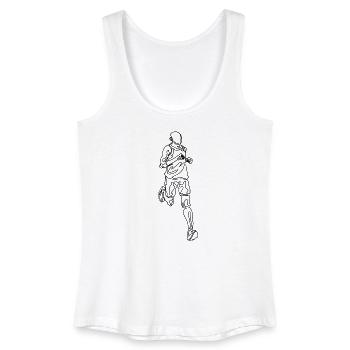 Running Man Single Line Doodle Zeichnung - Frauen Bio Tank Top - Weiß - Vorne