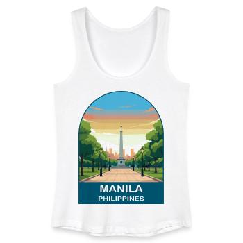 Manila Philippines Vintage Travel Illustration - Women’s Organic Tank Top - white - Front
