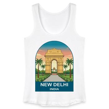 New Delhi India Gate Vintage Stadtreisedesign - Frauen Bio Tank Top - Weiß - Vorne