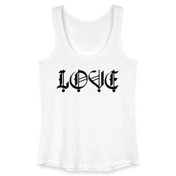 Coeurs d’amour en lettres noires - Débardeur bio Femme - blanc - Devant