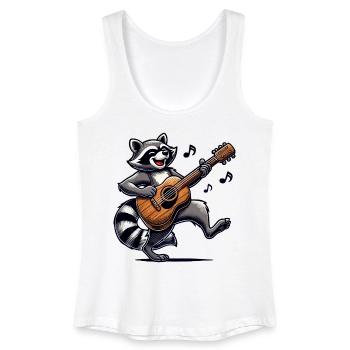 Raccoon Guitare Musique - Débardeur bio Femme - blanc - Devant