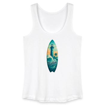 Neptune Lighthouse Surfbrett - Frauen Bio Tank Top - Weiß - Vorne