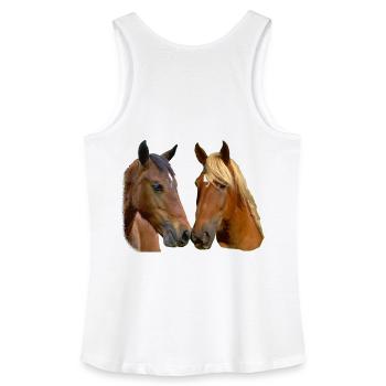 Twin Horses Umarmung - Frauen Bio Tank Top - Weiß - Hinten