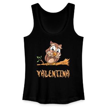Eule Valentina - Frauen Bio Tank Top - Schwarz - Vorne