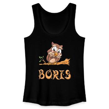 Hibou Boris - Débardeur bio Femme - noir - Devant