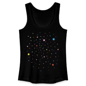 Konfetti Karneval Sterne Party Geburtstag Deko - Frauen Bio Tank Top - Schwarz - Vorne