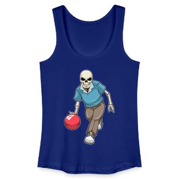 Boule de bowling squelette - Débardeur bio Femme - bleu roi - Devant