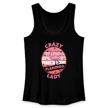 Crazy Flamingo Lady Flamingo Design - Frauen Bio Tank Top - Schwarz - Vorne