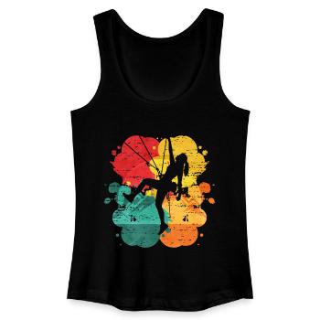 Kletterin Boulderin – Color Splash Climb - Frauen Bio Tank Top - Schwarz - Vorne