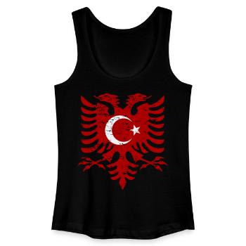 Albania Turkey flag used look - Women’s Organic Tank Top - black - Front