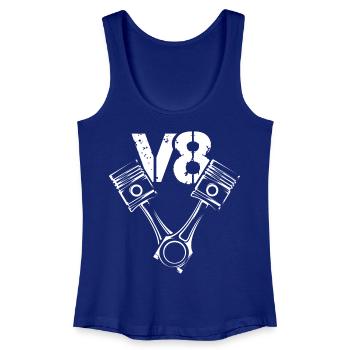 V8 Symbole Moteur Piston Illustration Voitures Graphique - Débardeur bio Femme - bleu roi - Devant