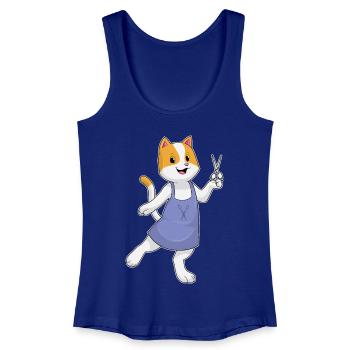 Ciseaux de coiffeur pour chat - Débardeur bio Femme - bleu roi - Devant