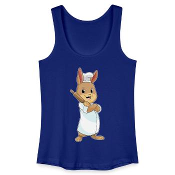 Lapin comme boulanger avec rouleau à pâtisserie - Débardeur bio Femme - bleu roi - Devant
