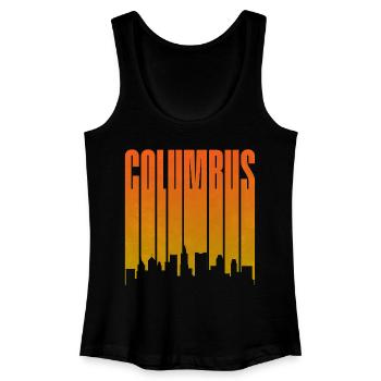 Columbus Sonnenuntergang Skyline - Frauen Bio Tank Top - Schwarz - Vorne