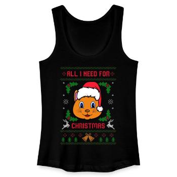 All I Need For Christmas is My Cat Ugly Christmas - Women’s Organic Tank Top - black - Front