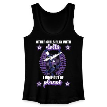Parachutisme Tandem Jump Girl Cadeau - Débardeur bio Femme - noir - Devant