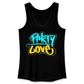 Party Love Graffiti Druck - Frauen Bio Tank Top - Schwarz - Vorne