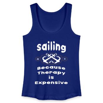 "Sailing Therapy" T-Shirt - Women’s Organic Tank Top - royal blue - Front