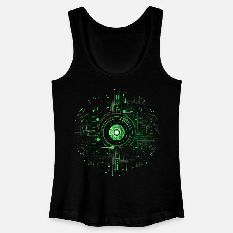 Matrix Style, Signs, Symbols, Cyber, SciFi, Code - Women’s Organic Tank Top - black