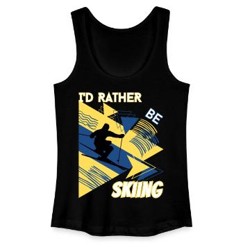 I'd Rather Ski - Ski Wintersportler Skifahrer - Frauen Bio Tank Top - Schwarz - Vorne