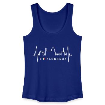 Florenz Skyline Italien Herzschlag I Love Firenze - Frauen Bio Tank Top - Königsblau - Vorne