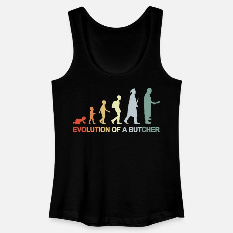Vintage Metzger Evolution - Frauen Bio Tank Top - Schwarz