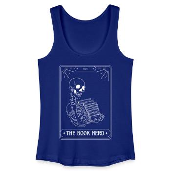 Drôle Tarot carte squelette livres lecture livre Nerd - Débardeur bio Femme - bleu roi - Devant