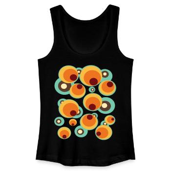 Vintage Mid Century Dot Circle Pattern - Women’s Organic Tank Top - black - Front