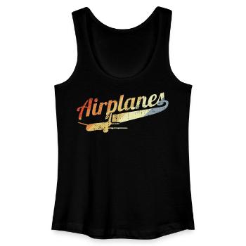 Retro Airplanes - Women’s Organic Tank Top - black - Front