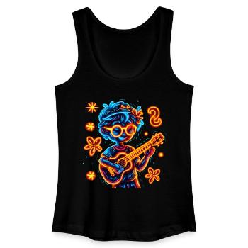 90er Jahre Ukulelist - Frauen Bio Tank Top - Schwarz - Vorne