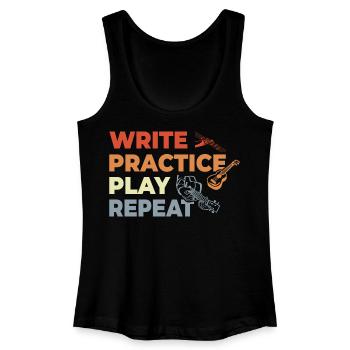 Ukulele Zitat Retro Stil - Frauen Bio Tank Top - Schwarz - Vorne