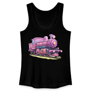 Lokomotive Comic Look - Frauen Bio Tank Top - Schwarz - Vorne