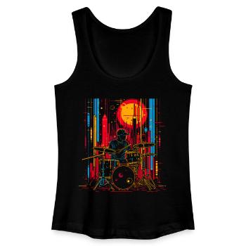 Drummer Portrait - Women’s Organic Tank Top - black - Front