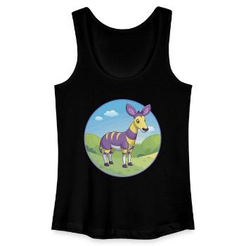 Okapi Niedliche Kawaii Cartoon Clipart Tier Haustier - Frauen Bio Tank Top - Schwarz - Vorne