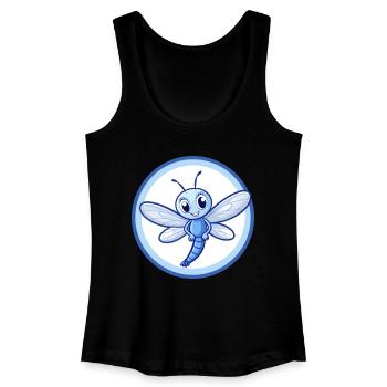 Dragonfly Blue Kawaii Cartoon Character Clipart - Women’s Organic Tank Top - black - Front