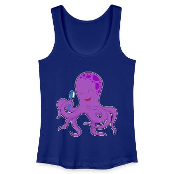 Krake Zahnbürste - Frauen Bio Tank Top - Königsblau - Vorne