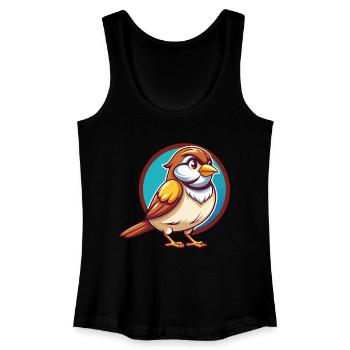 Sparrow Funny Kawaii Cartoon Clipart Animal Pet - Women’s Organic Tank Top - black - Front