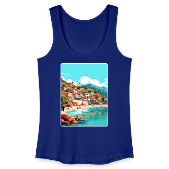 Yelapa Travel Poster Souvenir Postcard Painting - Women’s Organic Tank Top - royal blue - Front
