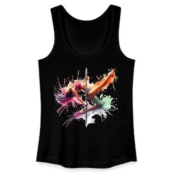 Pole Dance Dynamik Farben Poledance Geschenk - Frauen Bio Tank Top - Schwarz - Vorne