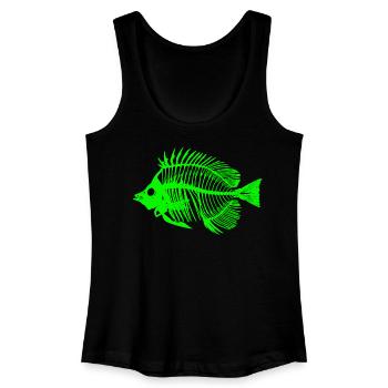 Conception de squelette de poisson brillant - Débardeur bio Femme - noir - Devant