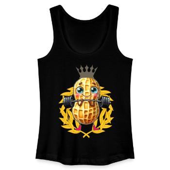 Peanut Weight Lifting Laurel Wreath Bodybuilder - Women’s Organic Tank Top - black - Front