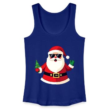 Cool Santa with Sunglasses Fun Christmas Holiday - Women’s Organic Tank Top - royal blue - Front
