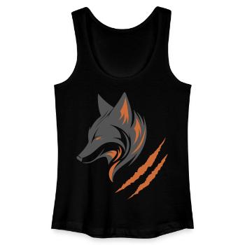 Grey Fox | Orange Fox - Women’s Organic Tank Top - black - Front