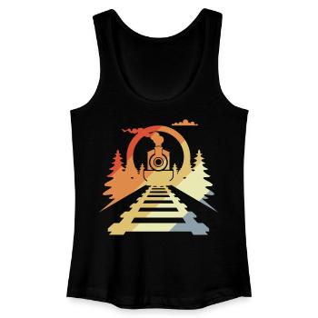 Eisenbahn Retro Stil - Frauen Bio Tank Top - Schwarz - Vorne