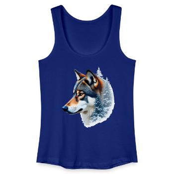 Snow Wolf: Wild and Winter Fusion - Women’s Organic Tank Top - royal blue - Front