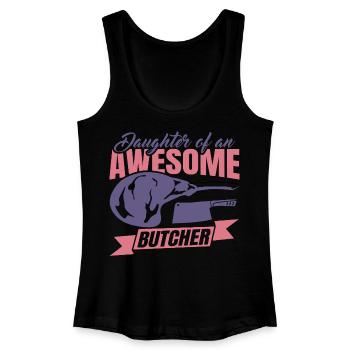 Tochter eines Metzgers - Frauen Bio Tank Top - Schwarz - Vorne